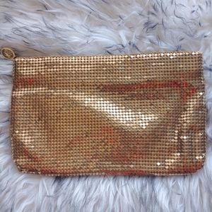Vintage gold mesh clutch